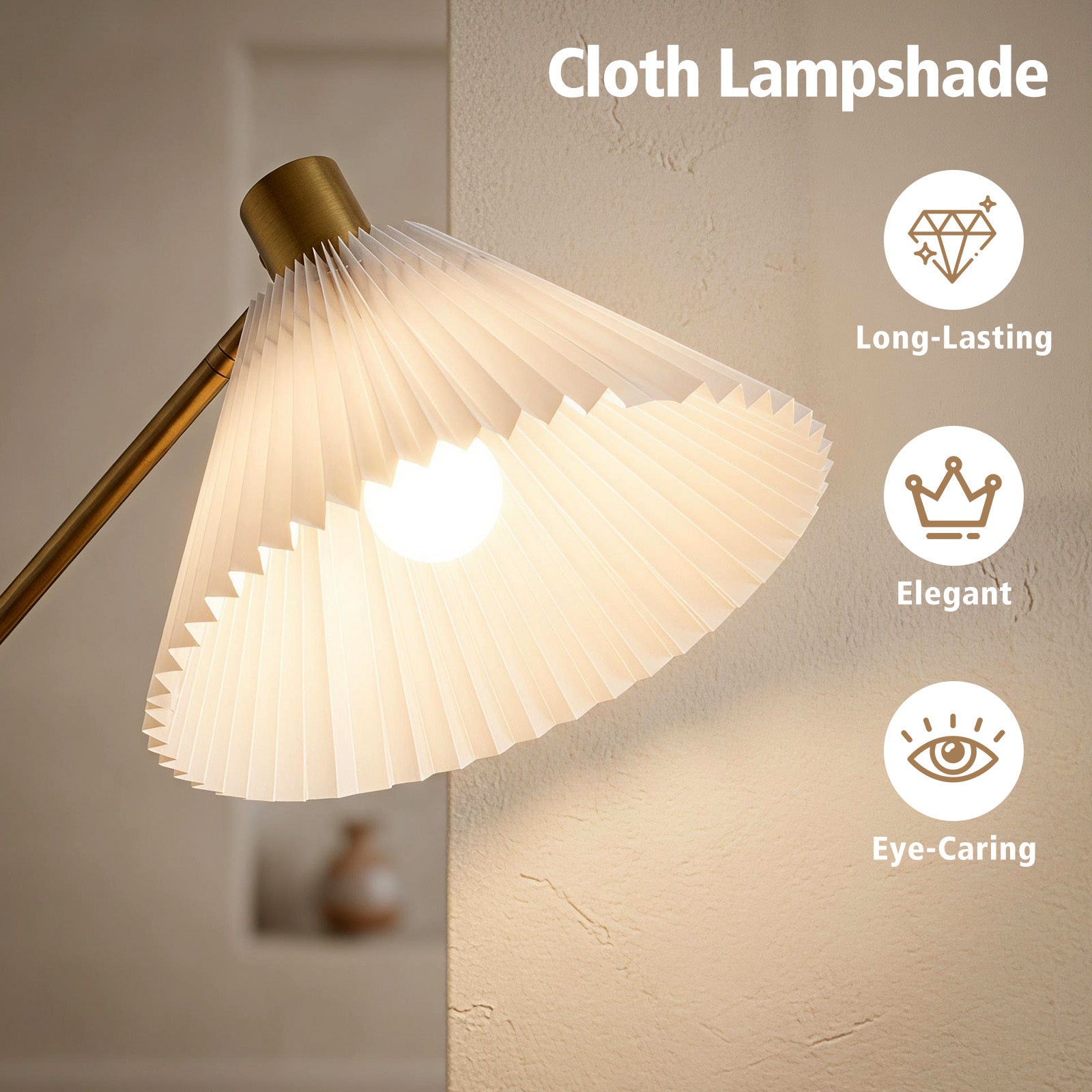 Golvlampa – höjdjusterbar, golvarmatur med vinkel – 157 cm