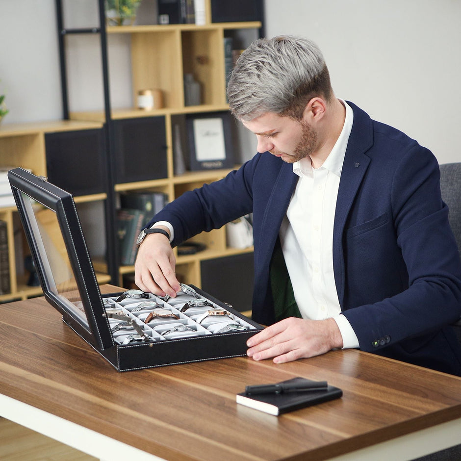 Uhrbox - abschließbar - Organizer - Schwarz