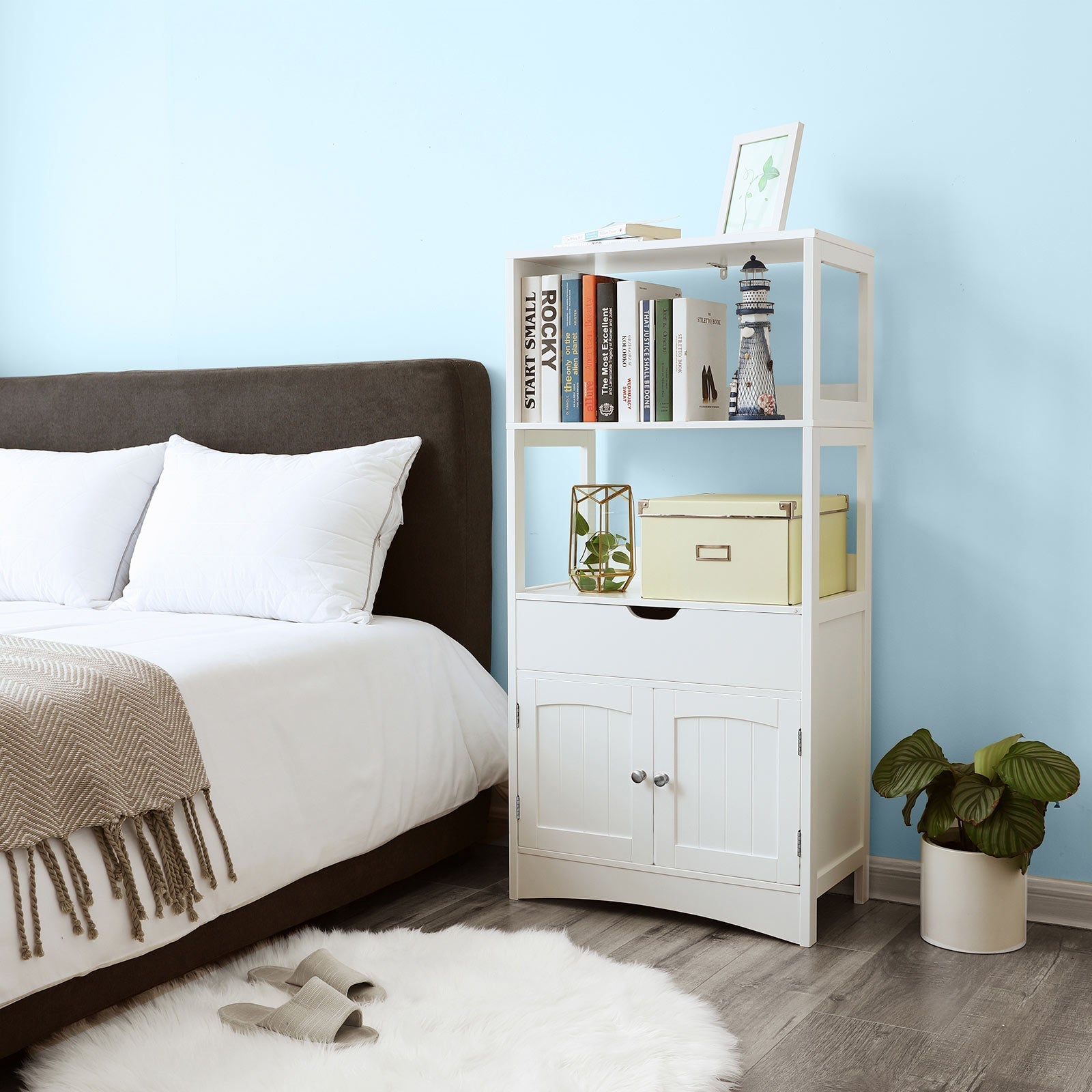 Schlafzimmerschrank - Wohnzimmerschrank - Badezimmerschrank - Lagerschrank - Holz - Weiß