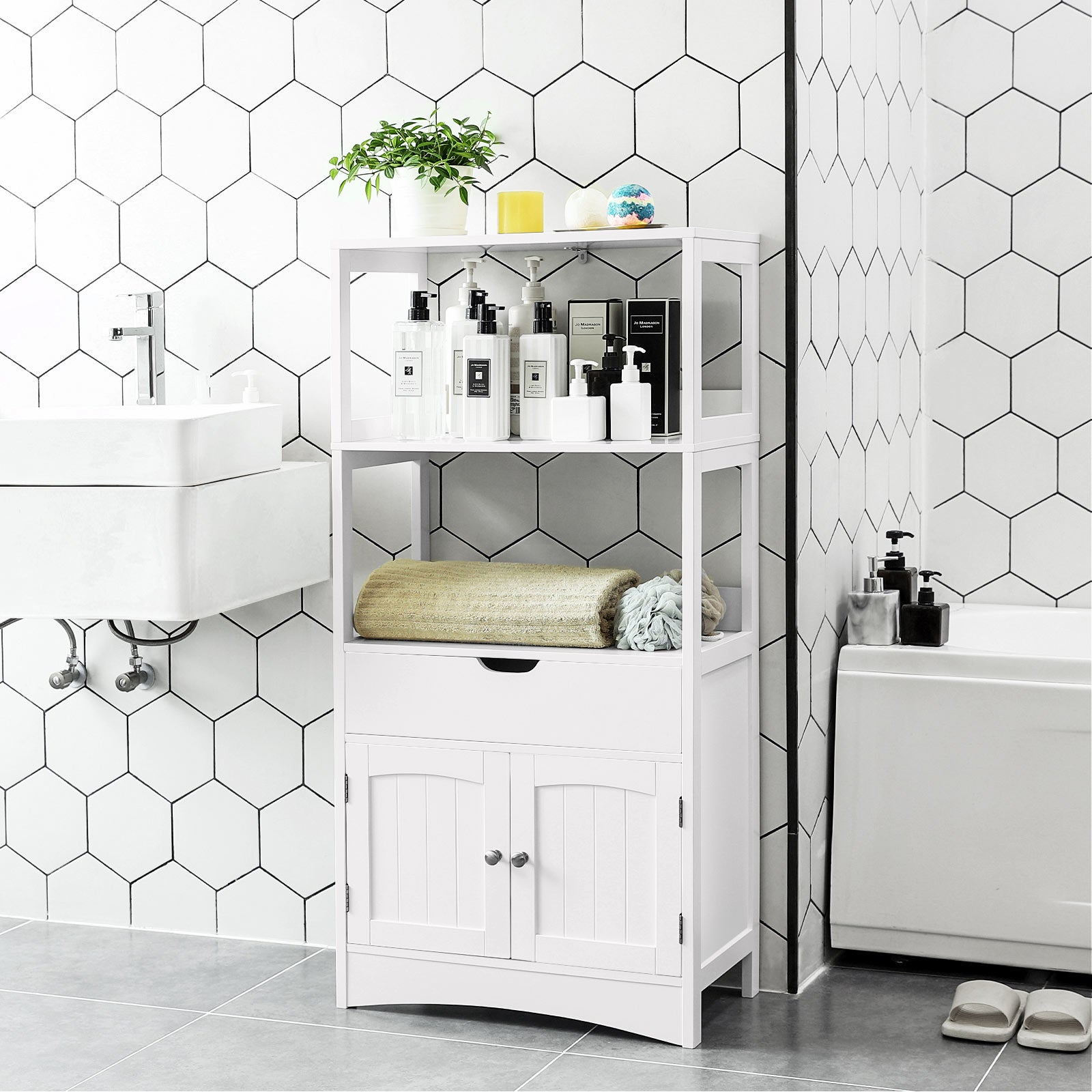 Schlafzimmerschrank - Wohnzimmerschrank - Badezimmerschrank - Lagerschrank - Holz - Weiß