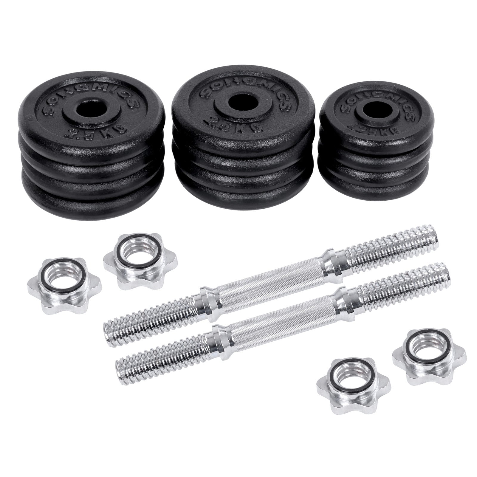 Halkerset - Gusseisen -Hanteln - 30 kg - Halfter -Set