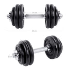 Halkerset - Gusseisen -Hanteln - 30 kg - Halfter -Set