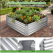 Högbädd – i metall, rektangulär planteringslåda i galvaniserad plåt med öppen botten – 124 x 124 x 44,5 cm