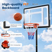 Höjdjusterbar – basketställning med hjul, handvev och fyllbar bas, – 155-210 cm
