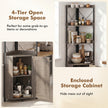 Hörnhylla – med förvaring, hög hörnskåp fallskydd, vånings fristående bokhylla, Grått – 180 cm 5