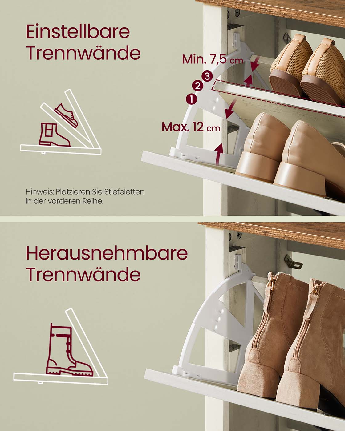 Schoenenkast – 3 Kleppen – Hout – Hal of Entree