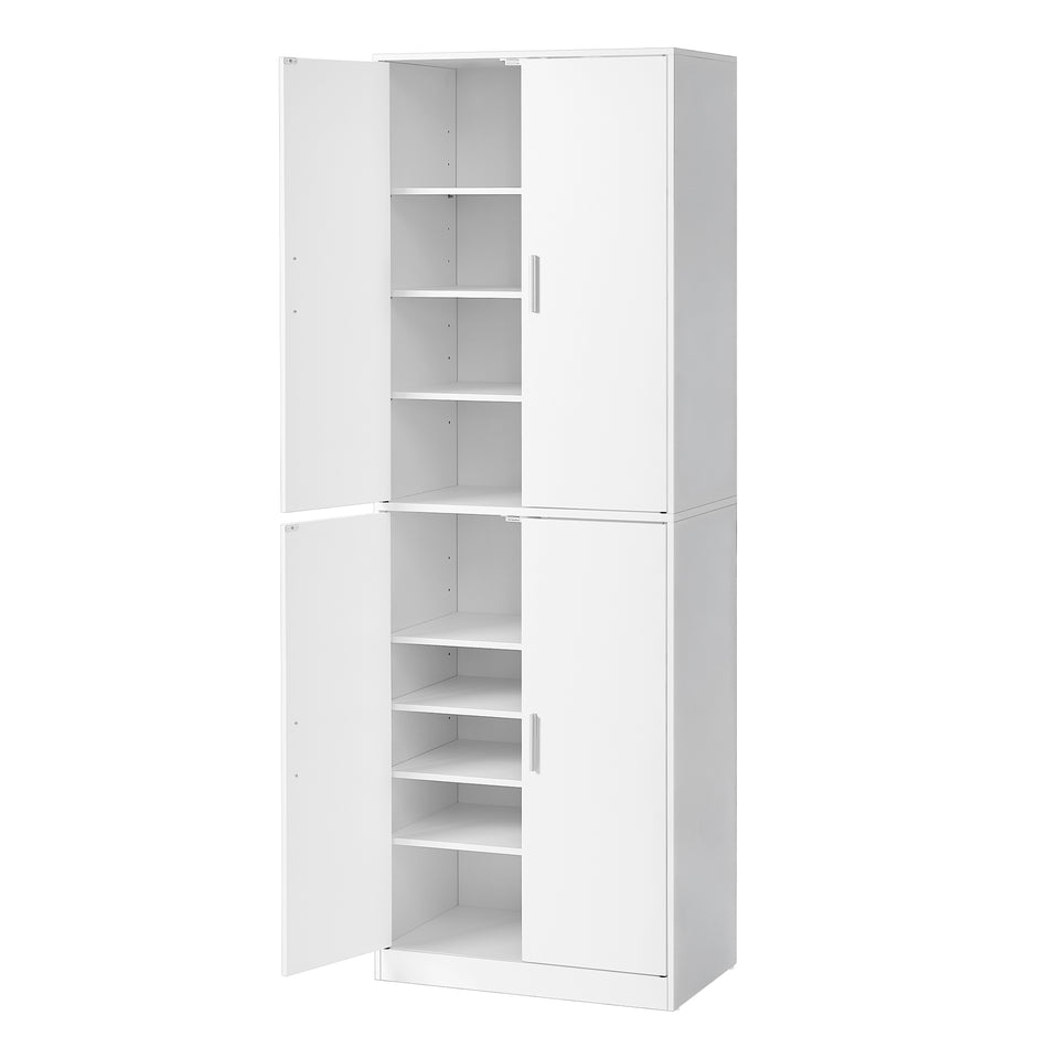 Schoenenkast - 175 cm Hoog - Verstelbare Planken - Met Deuren - Wit