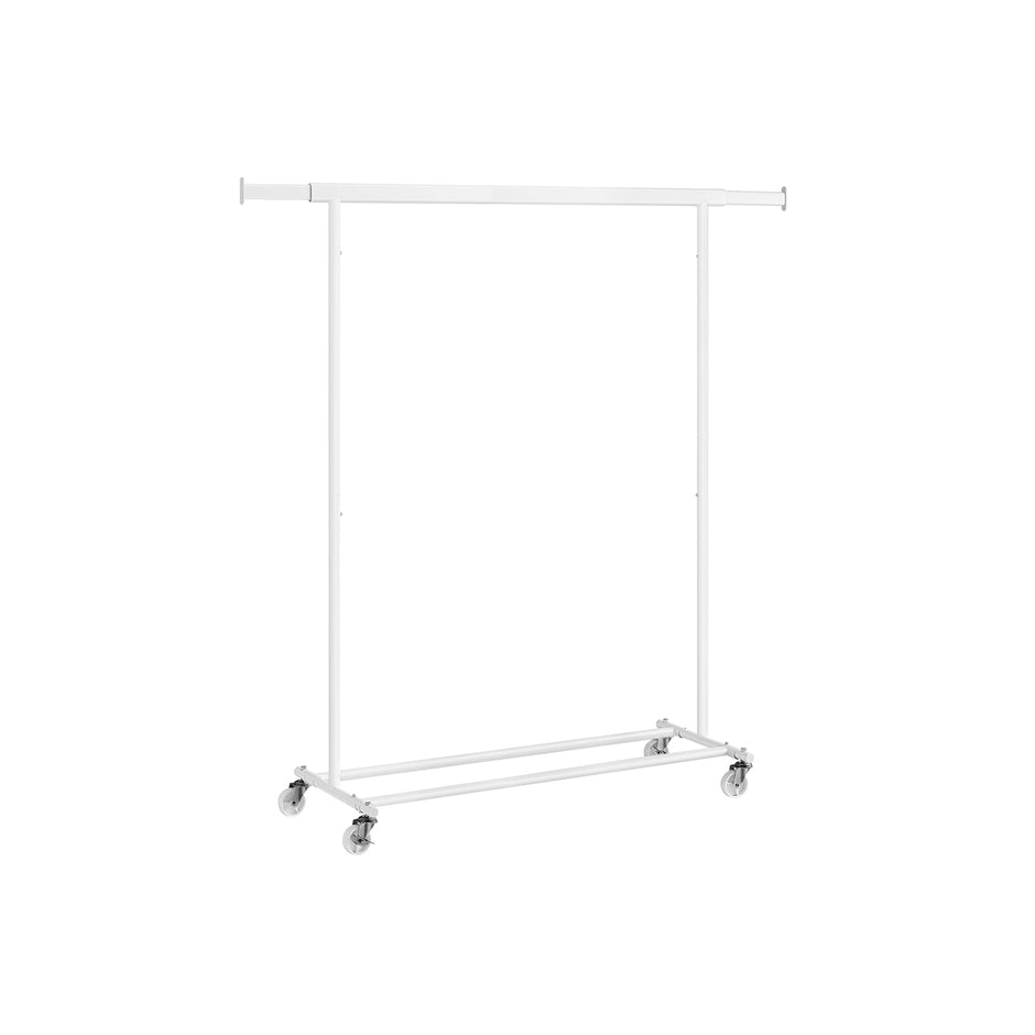 Bekleidungsregal - auf Rädern - Ladungskapazität 90 kg - klassisches Weiß