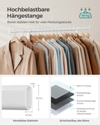 Bekleidungsregal - auf Rädern - Ladungskapazität 90 kg - klassisches Weiß