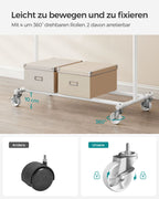 Bekleidungsregal - auf Rädern - Ladungskapazität 90 kg - klassisches Weiß