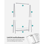 Kleidungsständer - Stahl - mit Silberplanke