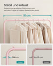 Kleidungsständer 91 cm breit auf pastellrosa Rädern