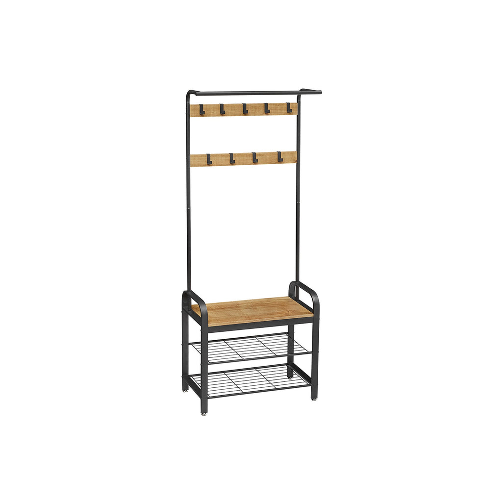 Kleidungsregal - Schuhregal - mit 9 Haken - Industrielles Design