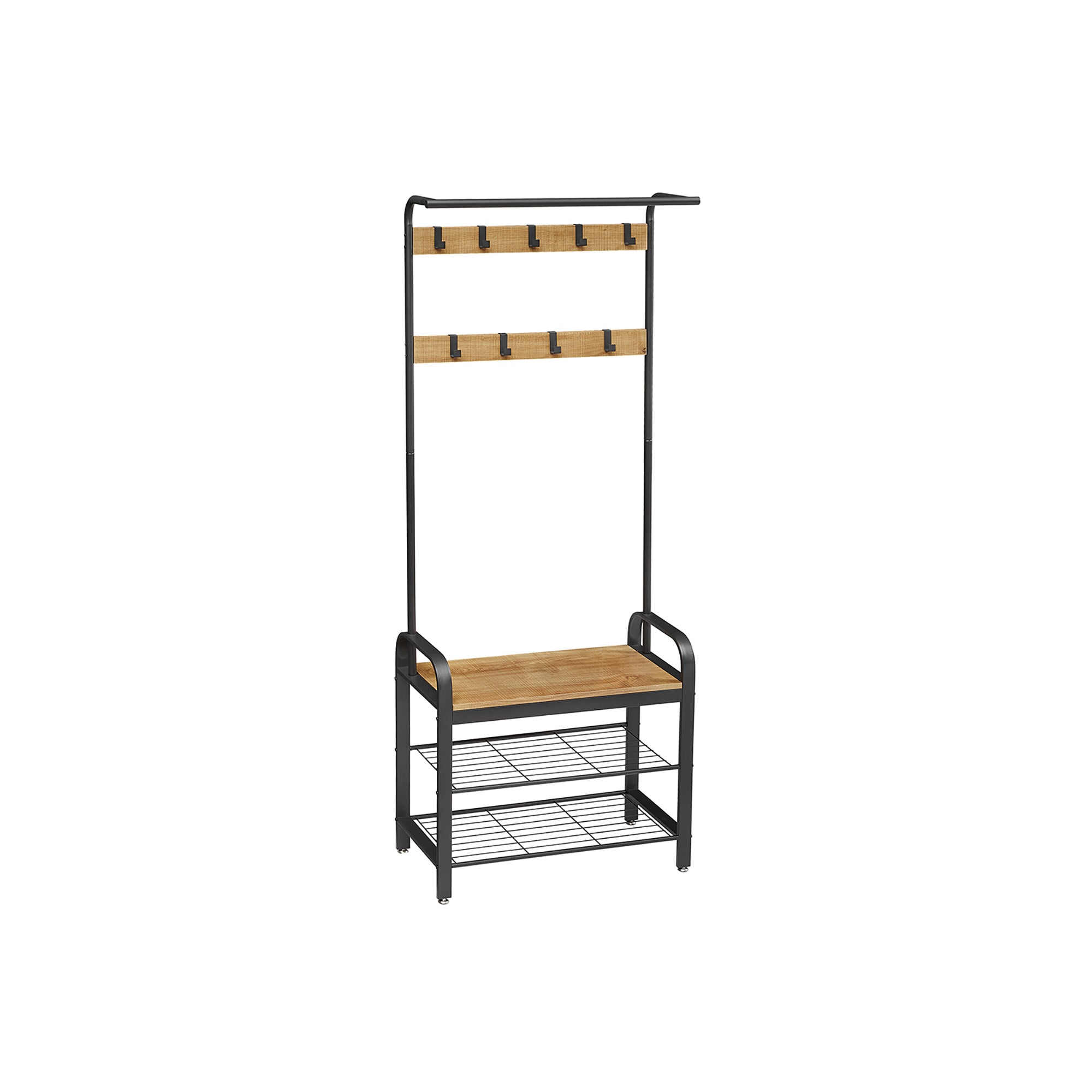 Kleidungsregal - Schuhregal - mit 9 Haken - Industrielles Design