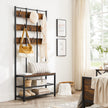 Kleiderschrank - Kleiderregal - mit Bank - Schuhregal - Schwarzbraun