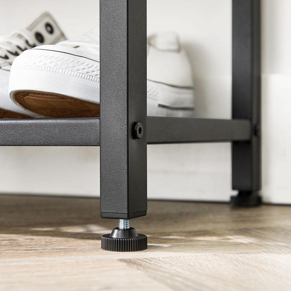 Kleiderschrank - Kleiderregal - mit Bank - Schuhregal - Schwarzbraun