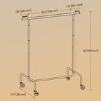 Bekleidungsregal mit Rädern - extentierbar - bis zu 130 kg - stabiles Modell