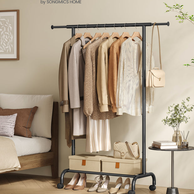 Kleidungsständer auf Rädern mit einer Ladung von bis zu 45 kg, Tinte schwarz