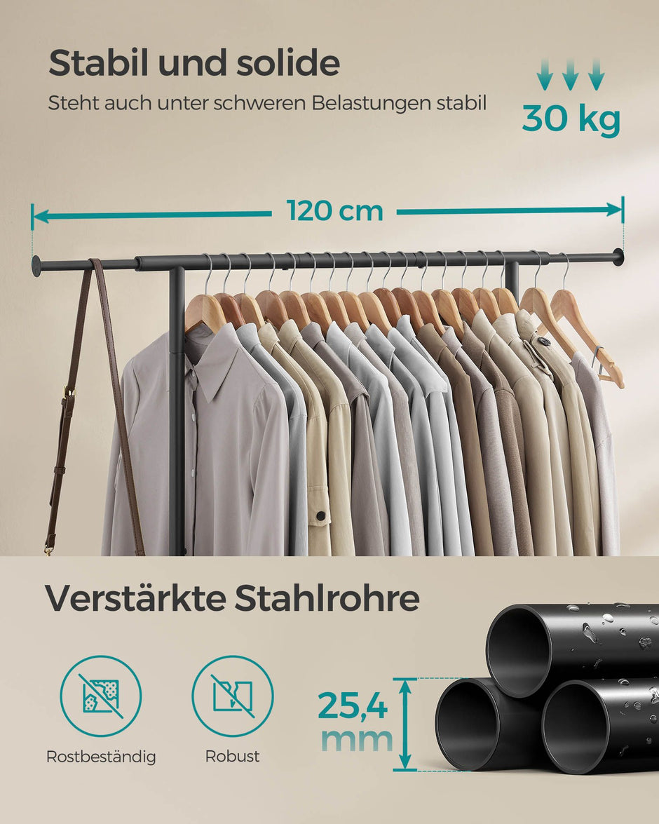 Kleidungsständer auf Rädern mit einer Ladung von bis zu 45 kg, Tinte schwarz