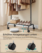 Kleidungsständer auf Rädern mit einer Ladung von bis zu 45 kg, Tinte schwarz