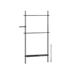 Kleidungsständer - von Boden zu Decke - mit mattem schwarzem Regal