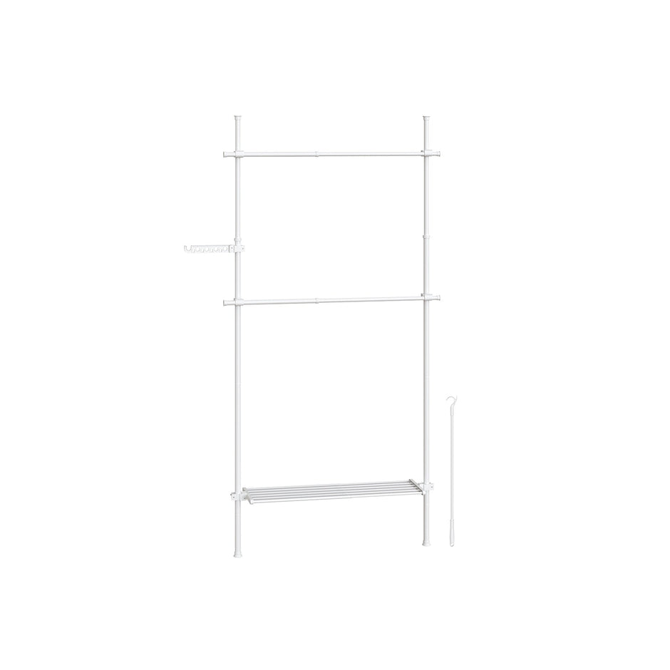 Kleidungsständer - von Boden zu Decke - mit mattem schwarzem Regal