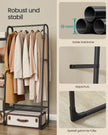 Kleidungsständer mit 5 Regalen und Stahlrahmen -Tinte -Black