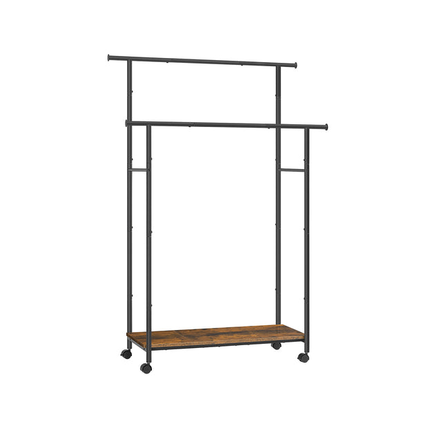Kleidungsständer - auf Rädern - Vintage Brown & Ink -Zwart