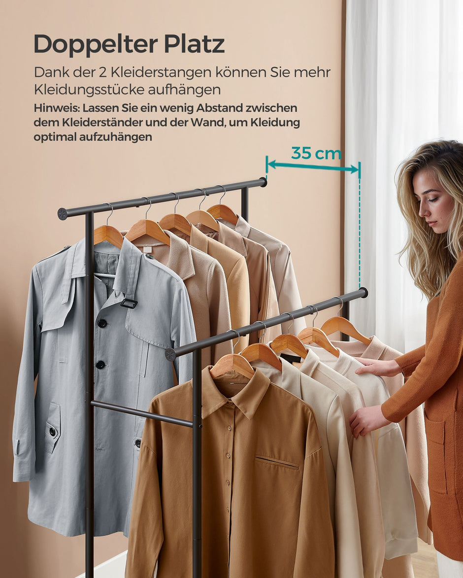 Kleidungsständer - auf Rädern - Vintage Brown & Ink -Zwart