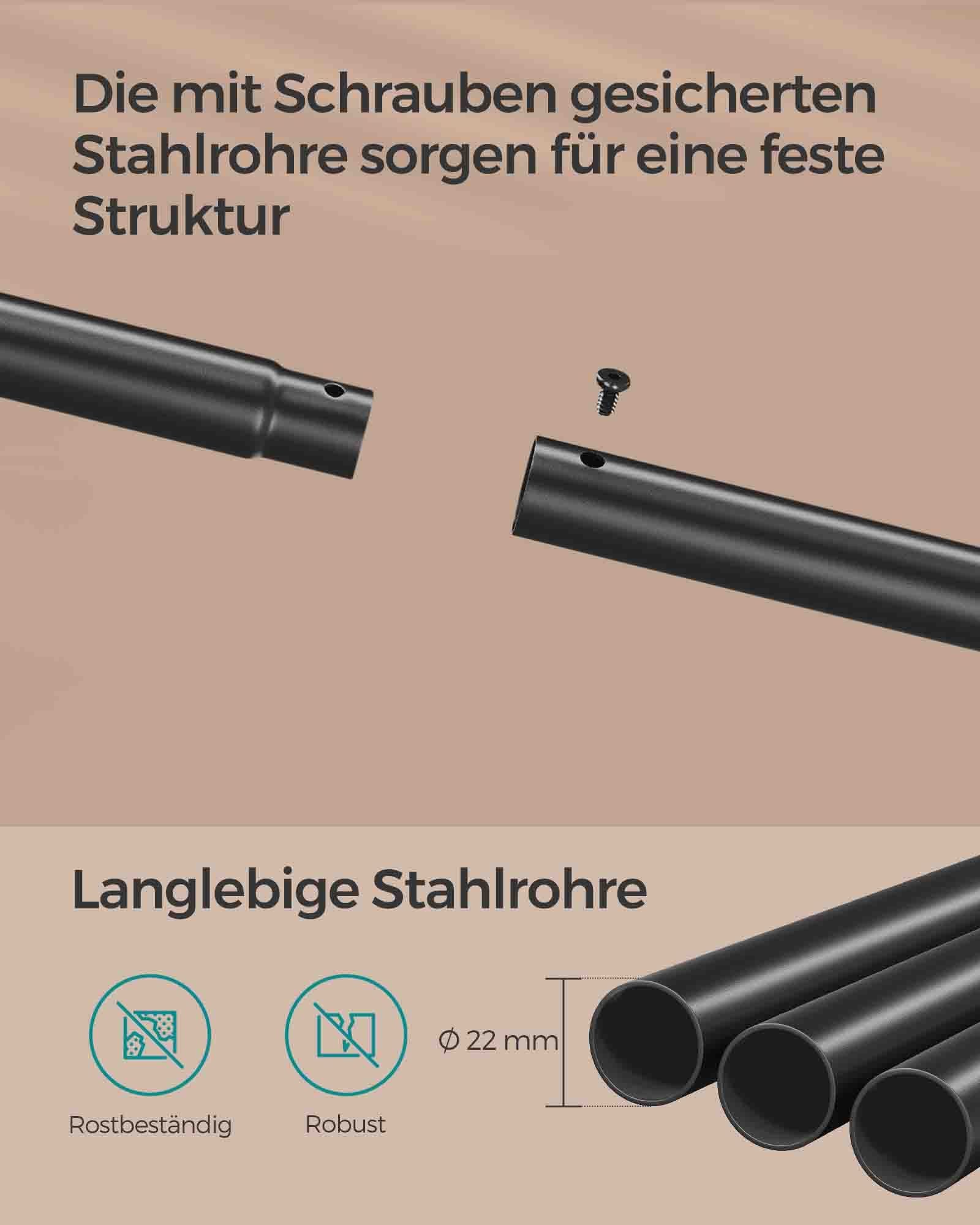 Kleidungsständer - auf Rädern - Vintage Brown & Ink -Zwart