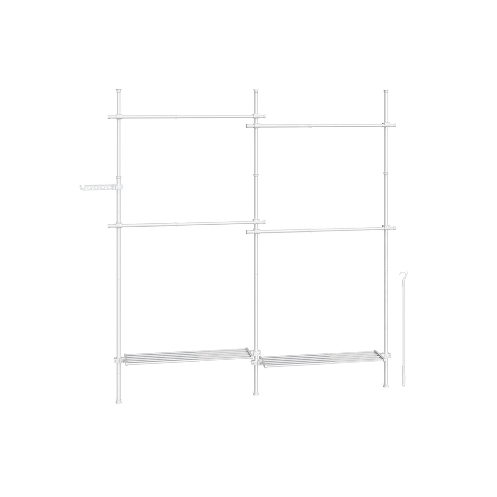Kleidungsregal - 33,5 × (162–238) × (208–310) cm - Matt Weiß