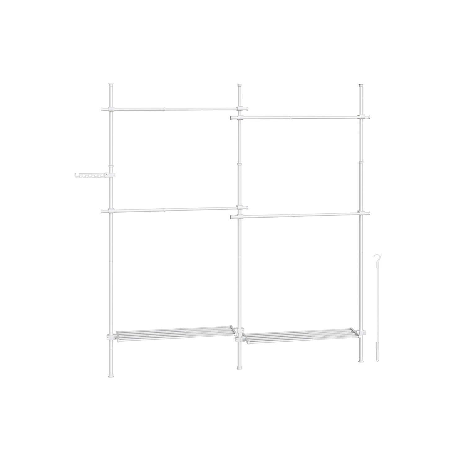 Kleidungsregal - 33,5 × (162–238) × (208–310) cm - Matt Weiß