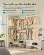Kleidungsständer - Decke hoch - 33,5 × (240–353) × (208–310) cm