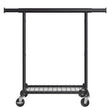 Kledingrek op Wieltjes – Uitschuifbaar 92-132 cm – Met Onderplank – Tot 180 kg – Zwart