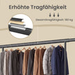 Kledingrek op Wieltjes – Uitschuifbaar 160-200 cm – Met Onderplank – Tot 180 kg – Zwart