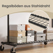 Kledingrek op Wieltjes – Uitschuifbaar 160-200 cm – Met Onderplank – Tot 180 kg – Zwart