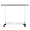 Kledingrek op Wieltjes – Uitschuifbaar 160-200 cm – Met Onderplank – Tot 180 kg – Zilver