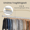 Kledingrek op Wieltjes – Uitschuifbaar 160-200 cm – Met Onderplank – Tot 180 kg – Zilver