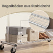 Kledingrek op Wieltjes – Uitschuifbaar 160-200 cm – Met Onderplank – Tot 180 kg – Zilver