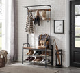 Kleiderregal - mit Sofa - Kleidungsregal mit 9 abnehmbaren Haken - 2 Gaze -Bretter - braun