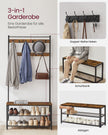 Kleiderregal - mit Sofa - Kleidungsregal mit 9 abnehmbaren Haken - 2 Gaze -Bretter - braun