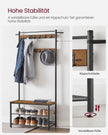 Kleiderregal - mit Sofa - Kleidungsregal mit 9 abnehmbaren Haken - 2 Gaze -Bretter - braun