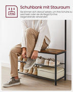 Kleiderregal - mit Sofa - Kleidungsregal mit 9 abnehmbaren Haken - 2 Gaze -Bretter - braun