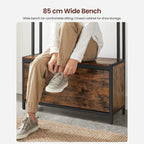 Kleiderregal - Garderobe mit Schuhschrank und Bank - Kleidung Rack - Schuhspeicher - Vintage Brown