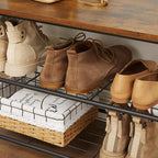 Kleiderregal - Schuhregal mit Sofa - mit 3 Haken - dunkelbraun