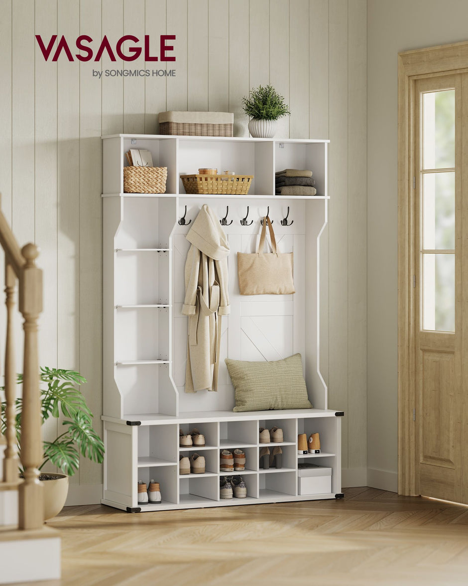 Bekleidungsregal mit Schuhregal im Landstil Wolkwit