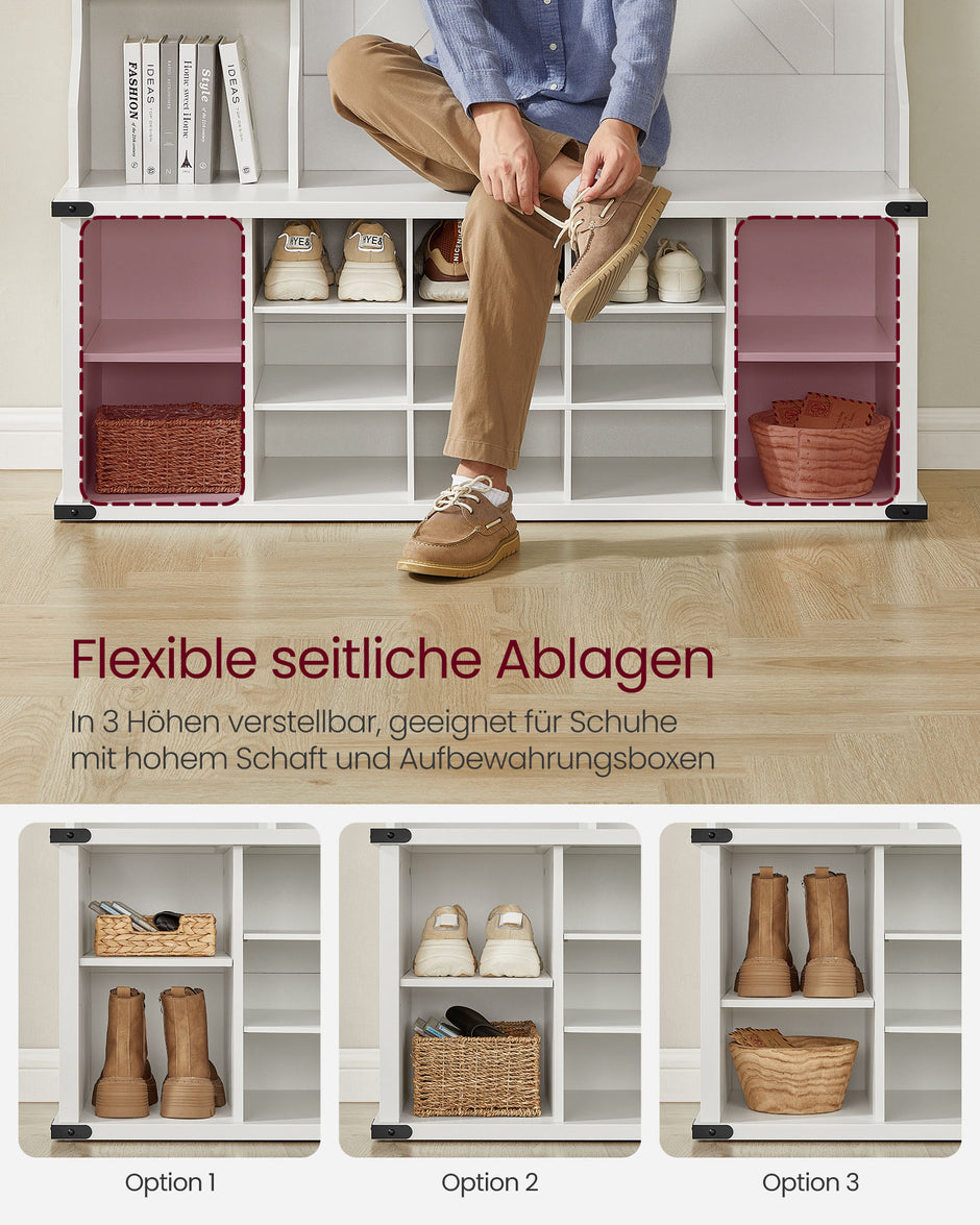 Bekleidungsregal mit Schuhregal im Landstil Wolkwit