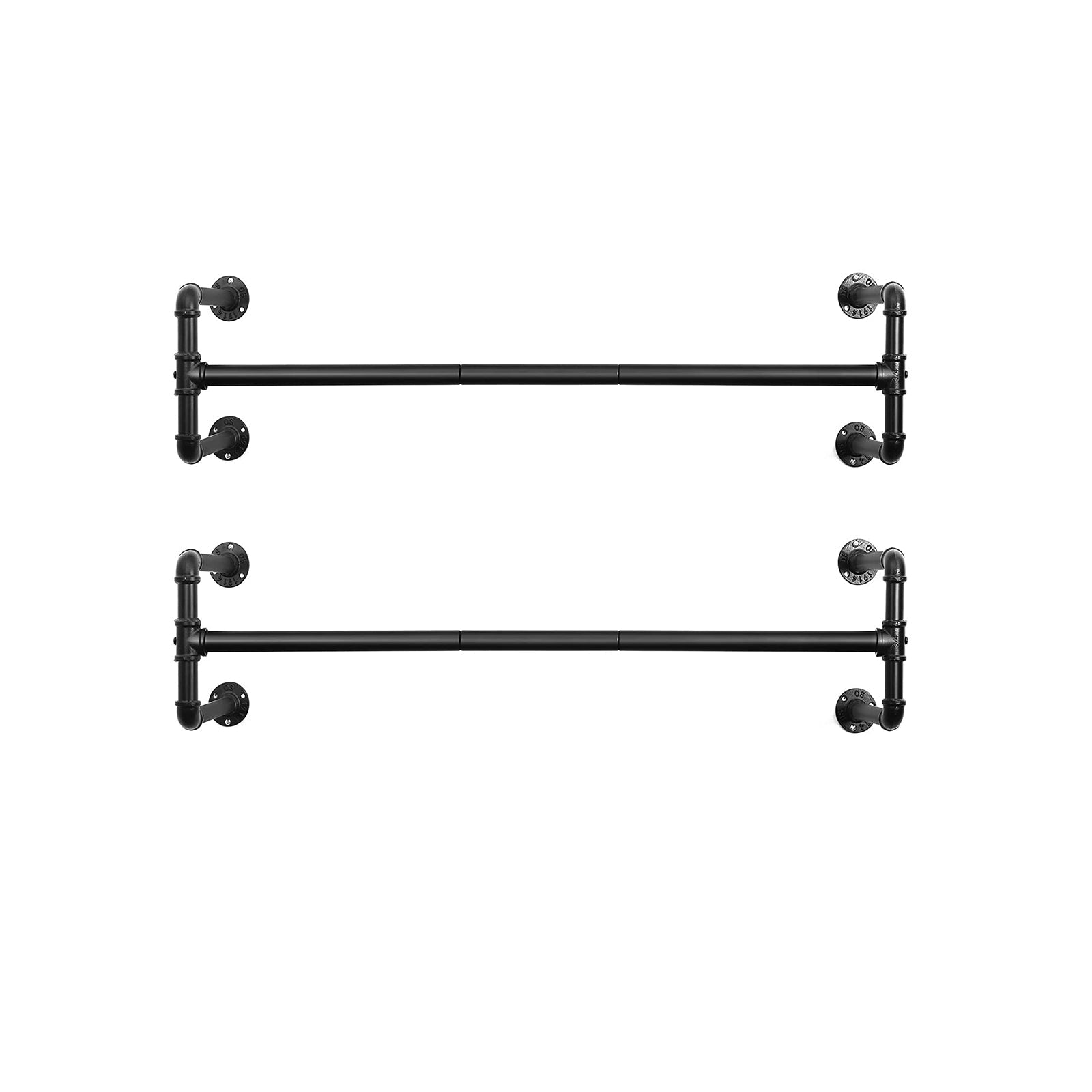 Bekleidungsregal - Industrie - Set von 2 Kleidungsstangen - Schwarz