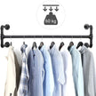 Bekleidungsregal - Industrie - Set von 2 Kleidungsstangen - Schwarz