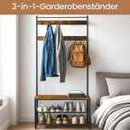 Kleidungsregal - abgelöster Kleidungsständer mit Stauraum